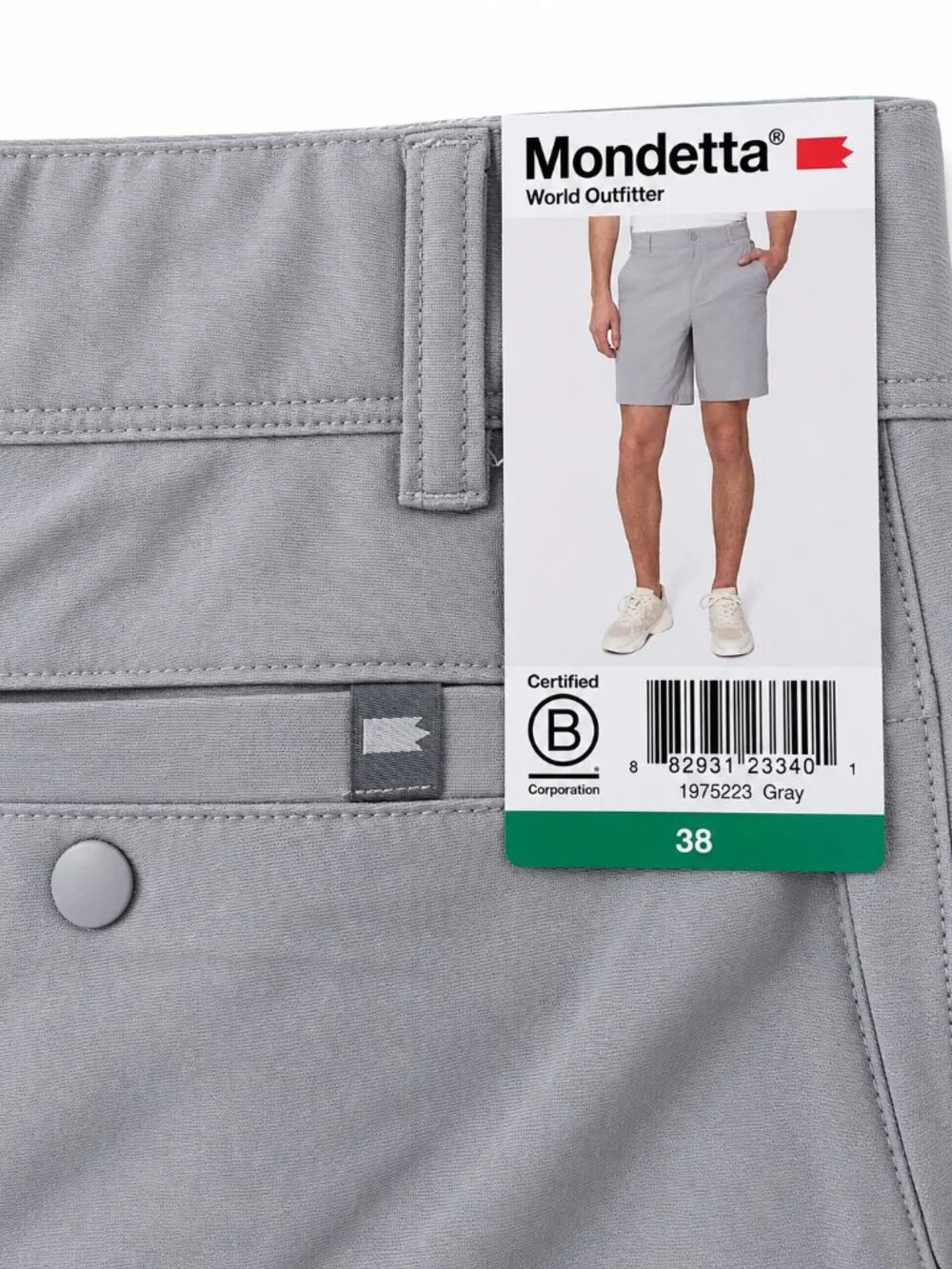 Mondetta Men's Warp Knit Shorts Size 38 Gray Stretch Performance NWT